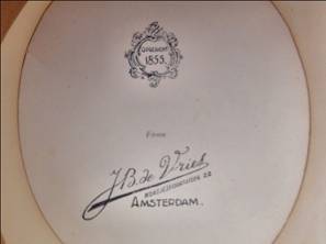 Hoge hoed, Fa. J.B. de Vries, Korsjespoortsteeg Amsterdam